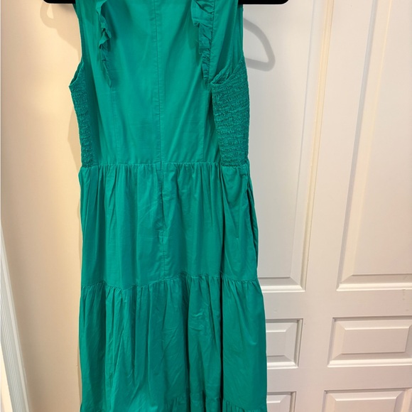 J Crew Sleeveless Tiered Ruffle Midi Dress - Picture 3 of 5